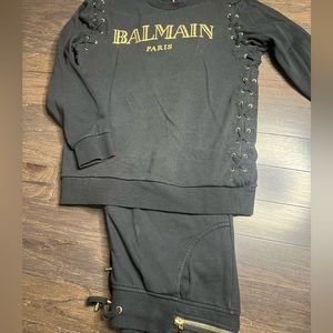 Balmain women’s track suit, black and gold,  size Medium